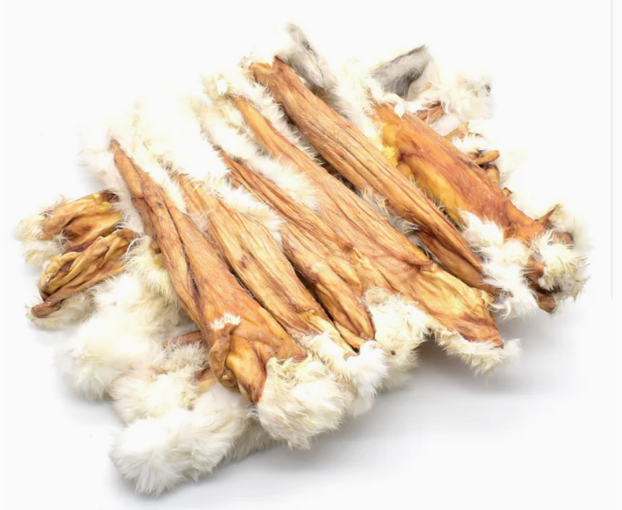 Bandes peaux de lapin avec poils (2pièces)