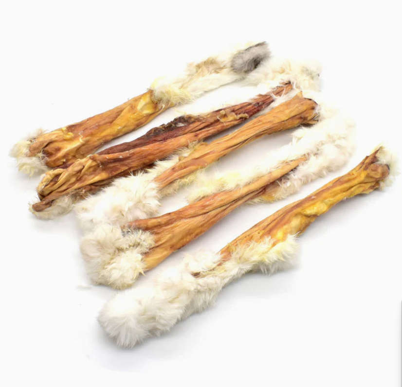 Bandes peaux de lapin avec poils (2pièces)