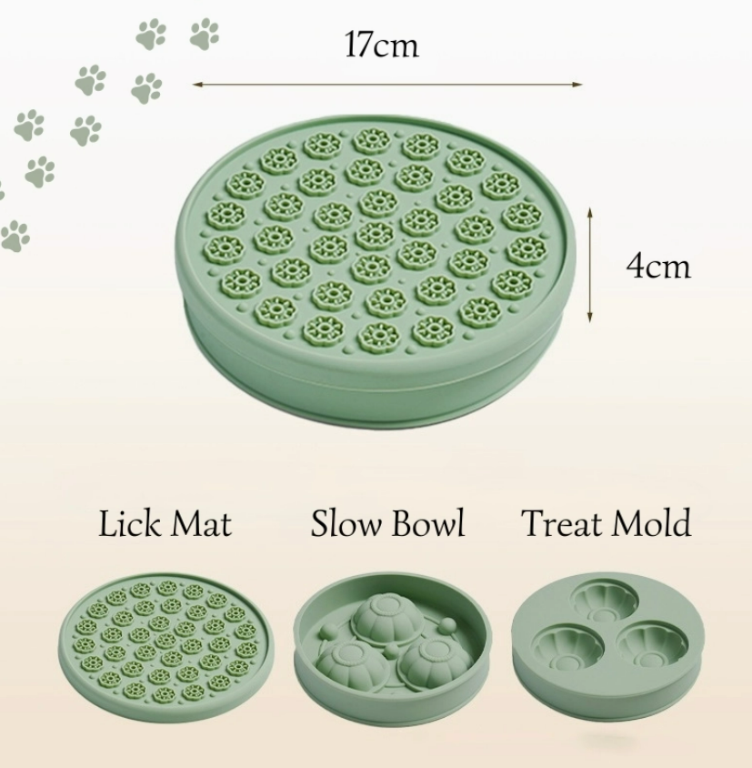 Tapis Lèche-Friandises 3 en 1 – Silicone Alimentaire